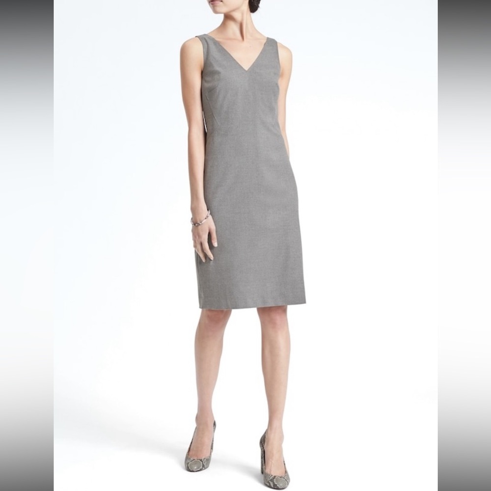 Banana Republic Luxe Brushed Twill Paneled Sheath Dress